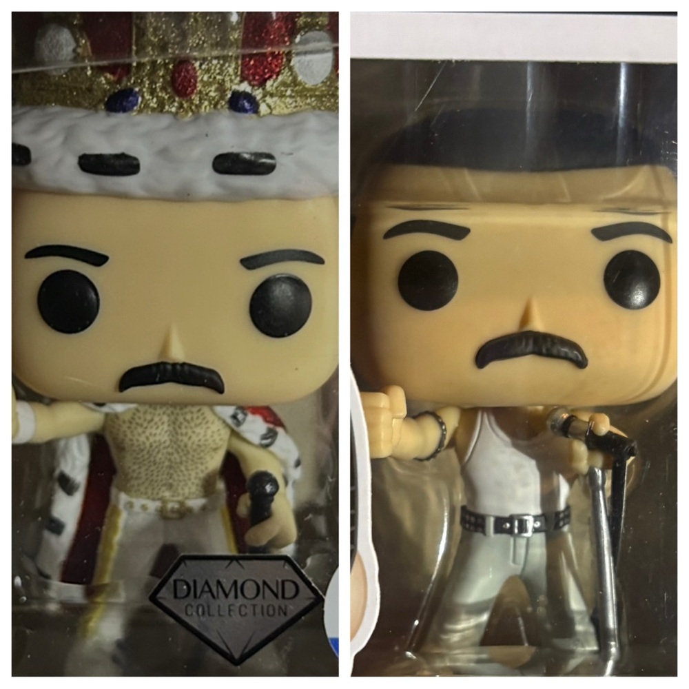 Funko Pop SET Freddie ,Microphone& glitter King Freddy Diamond Collection Figure